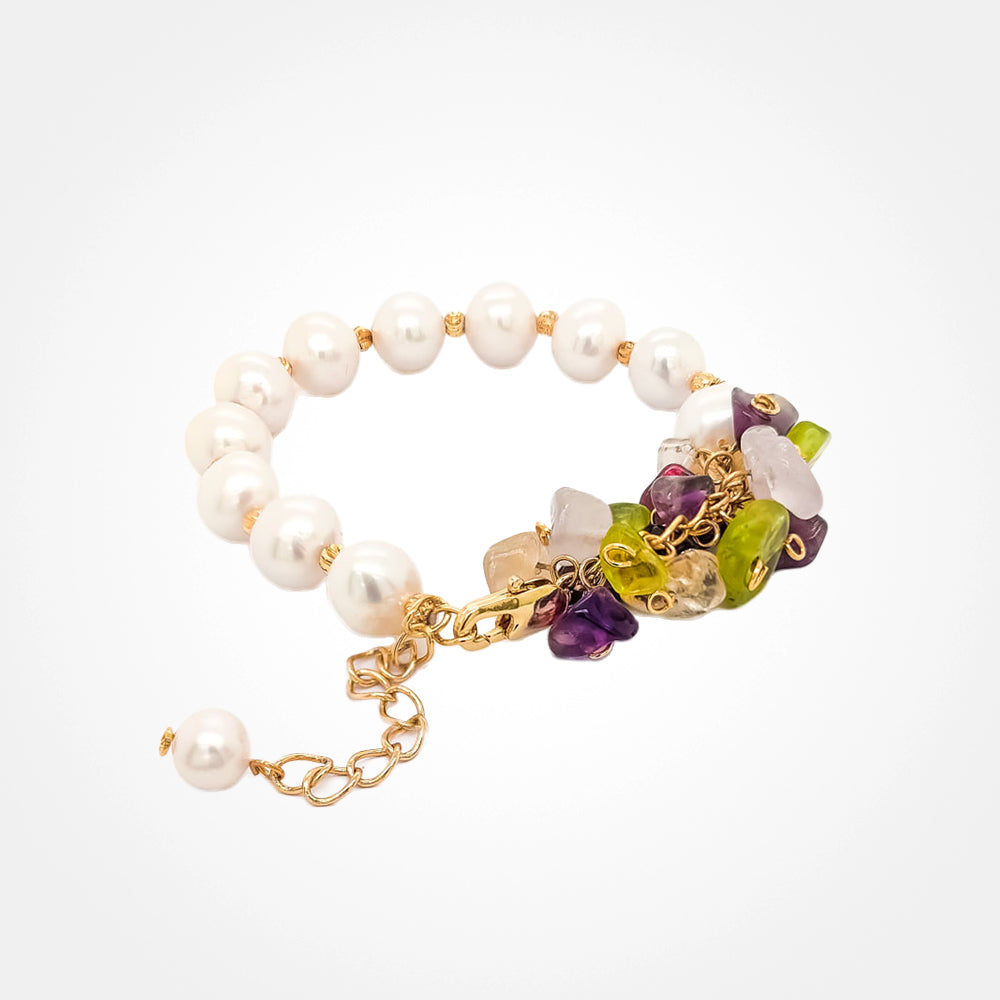 Pearls With Assorted Gemstone Bracelet