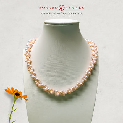 Rice Pearl twisted necklace