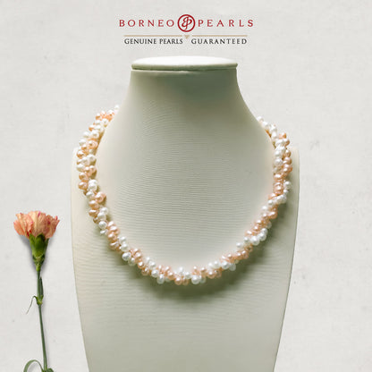 Rice Pearl twisted necklace