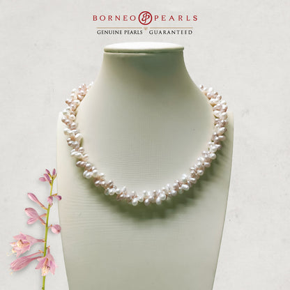 Rice Pearl twisted necklace