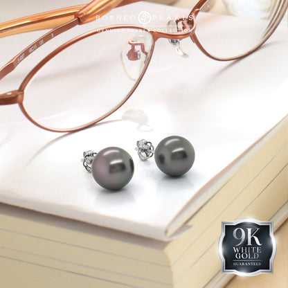 9-10mm Round Tahitian Pearl Earrings