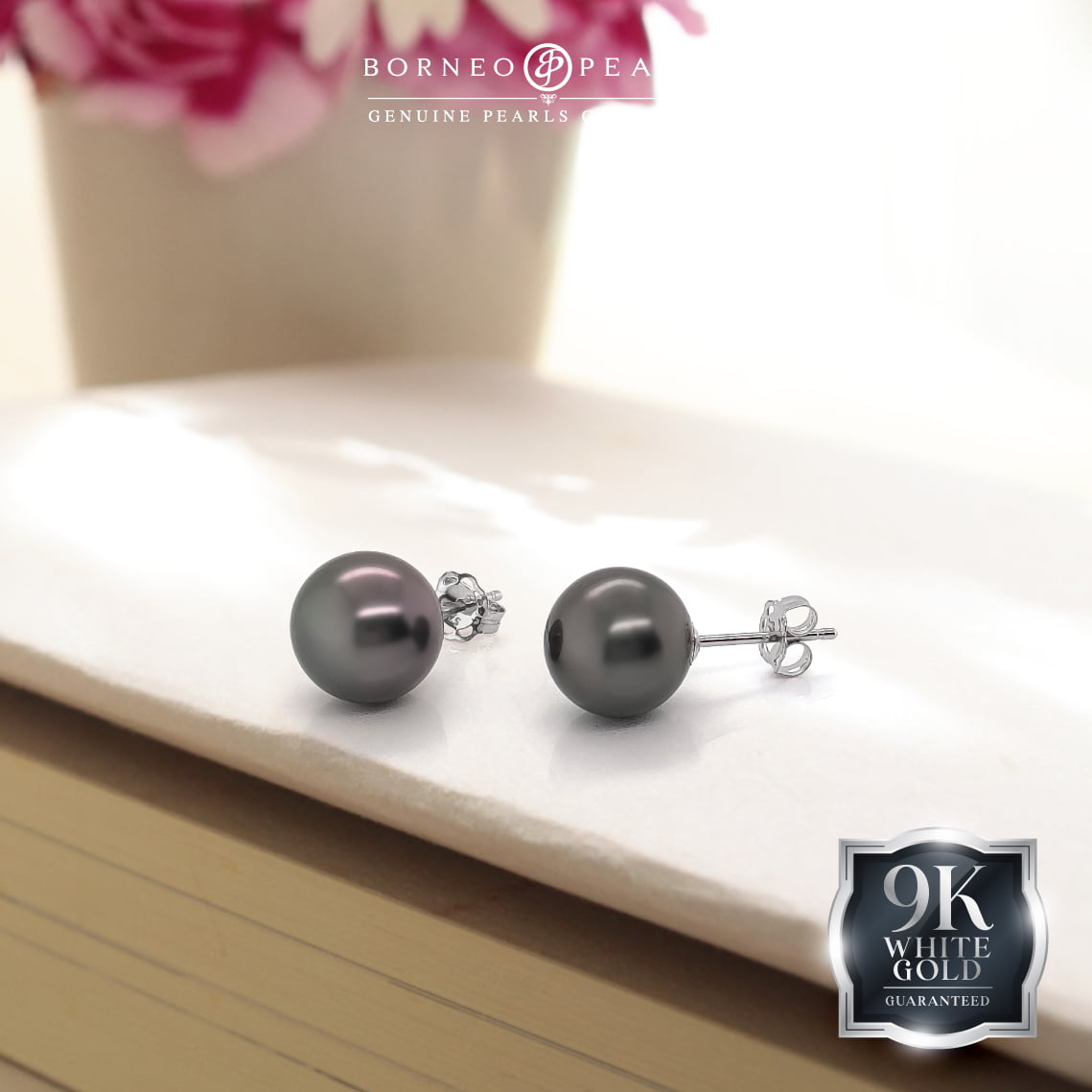 9-10mm Round Tahitian Pearl Earrings