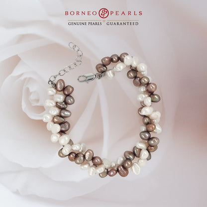 Dual Twisted Baroque Pearl Bracelet