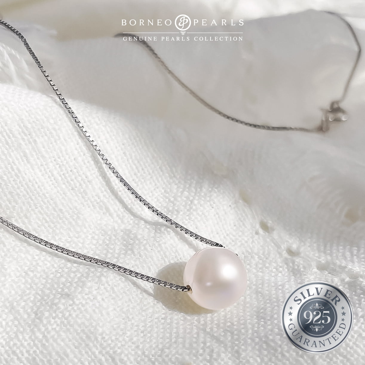 9-10mm Pearl on 925 Silver Adjustable Chain