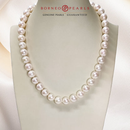 Luxury White 10-11mm Round Pearl Necklace