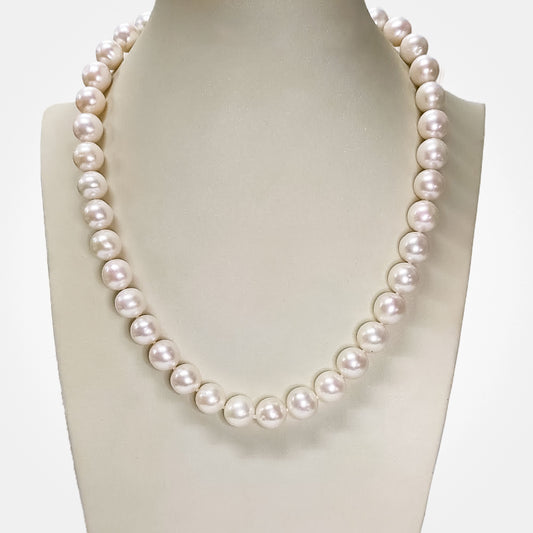 10-11mm White Round Pearl Necklace