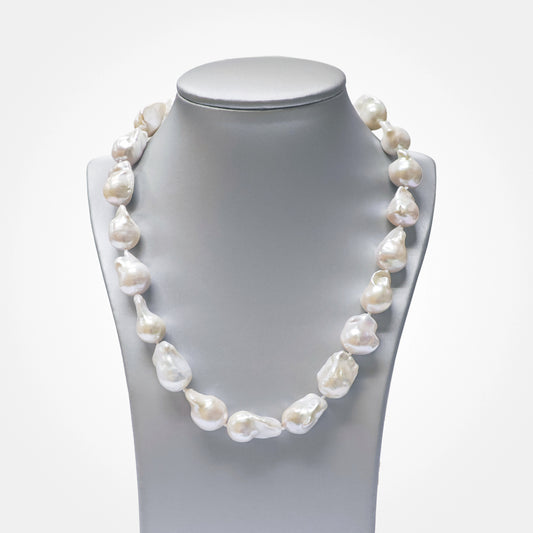 13-15mm White Baroque Pearl Necklace
