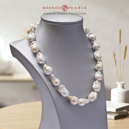 13-15mm White Baroque Pearl Necklace