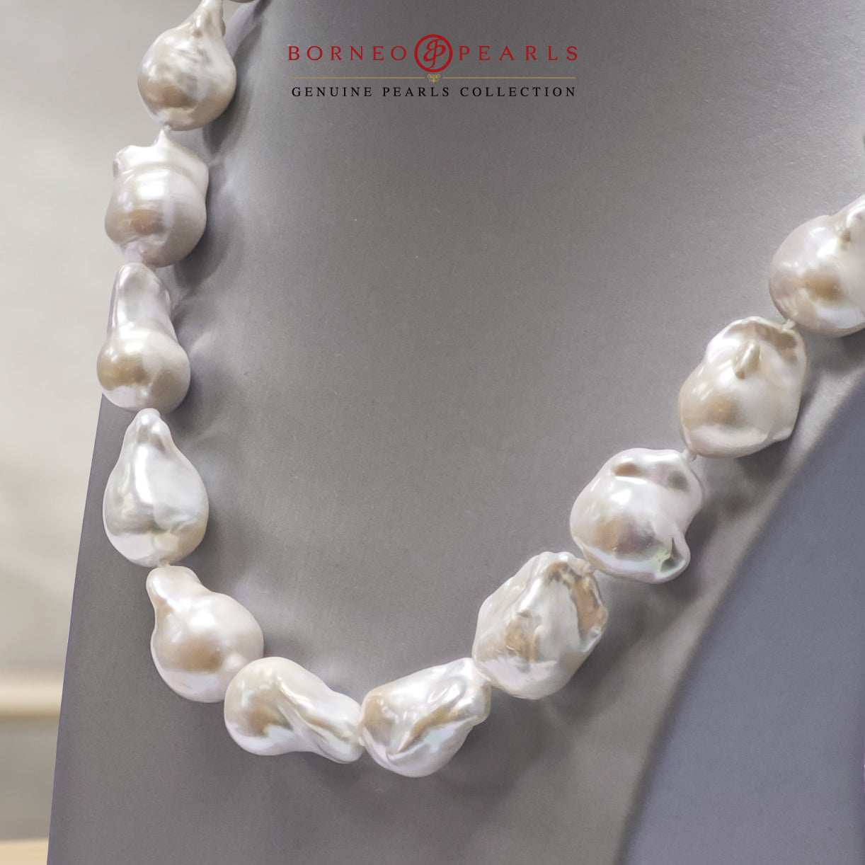 13-15mm White Baroque Pearl Necklace