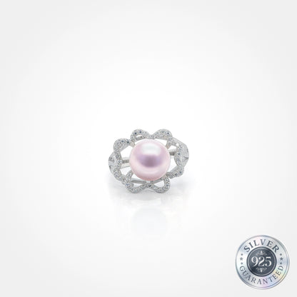 925 Silver Flower Pearl Ring