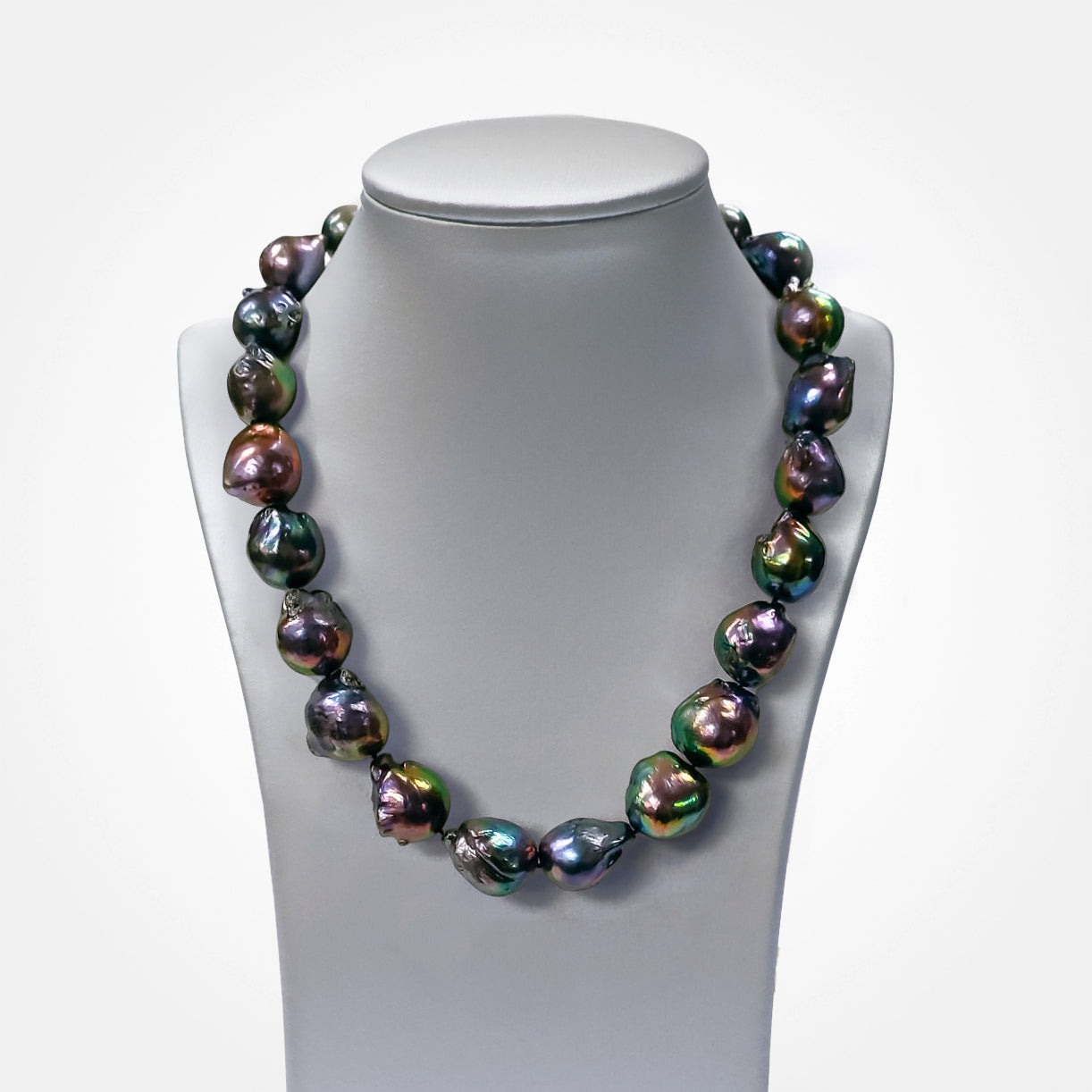 13-17mm Black Baroque Pearl Necklace