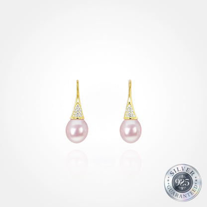 925 Silver Tiara Drop Pearl Earring