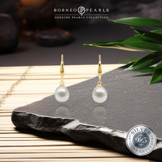 Classic Drop Pearl Earrings in 925 Silver