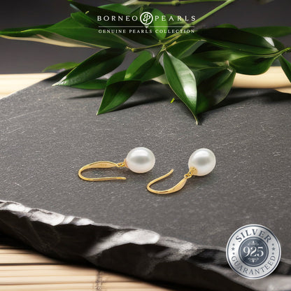 Classic Drop Pearl Earrings in 925 Silver