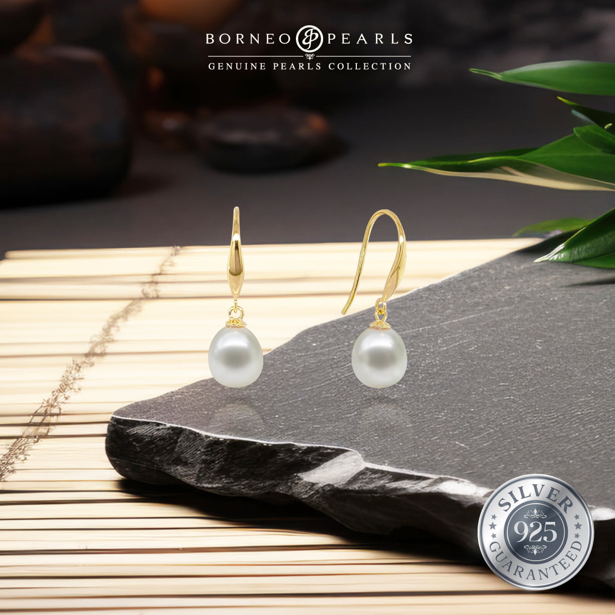 Classic Drop Pearl Earrings in 925 Silver