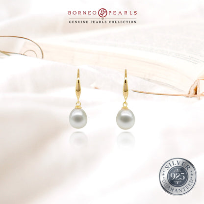 Classic Drop Pearl Earrings in 925 Silver