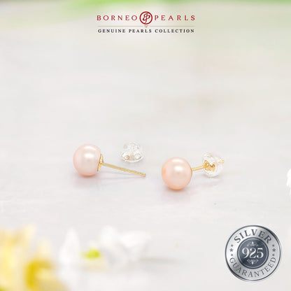 7-8mm Pearl Studs in 925 Silver