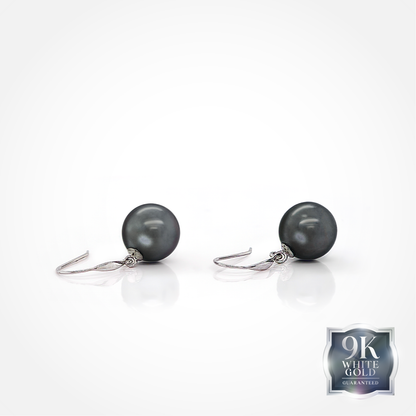 9K Gold Round Tahitian Earring
