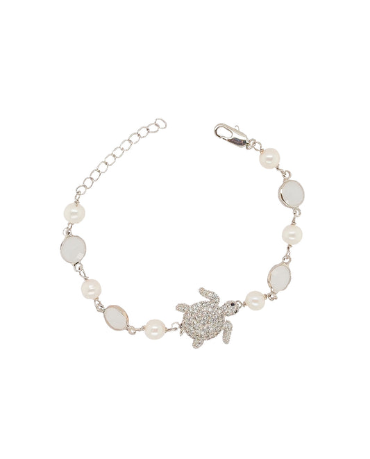 Turtle & Pearls Charm Bracelet