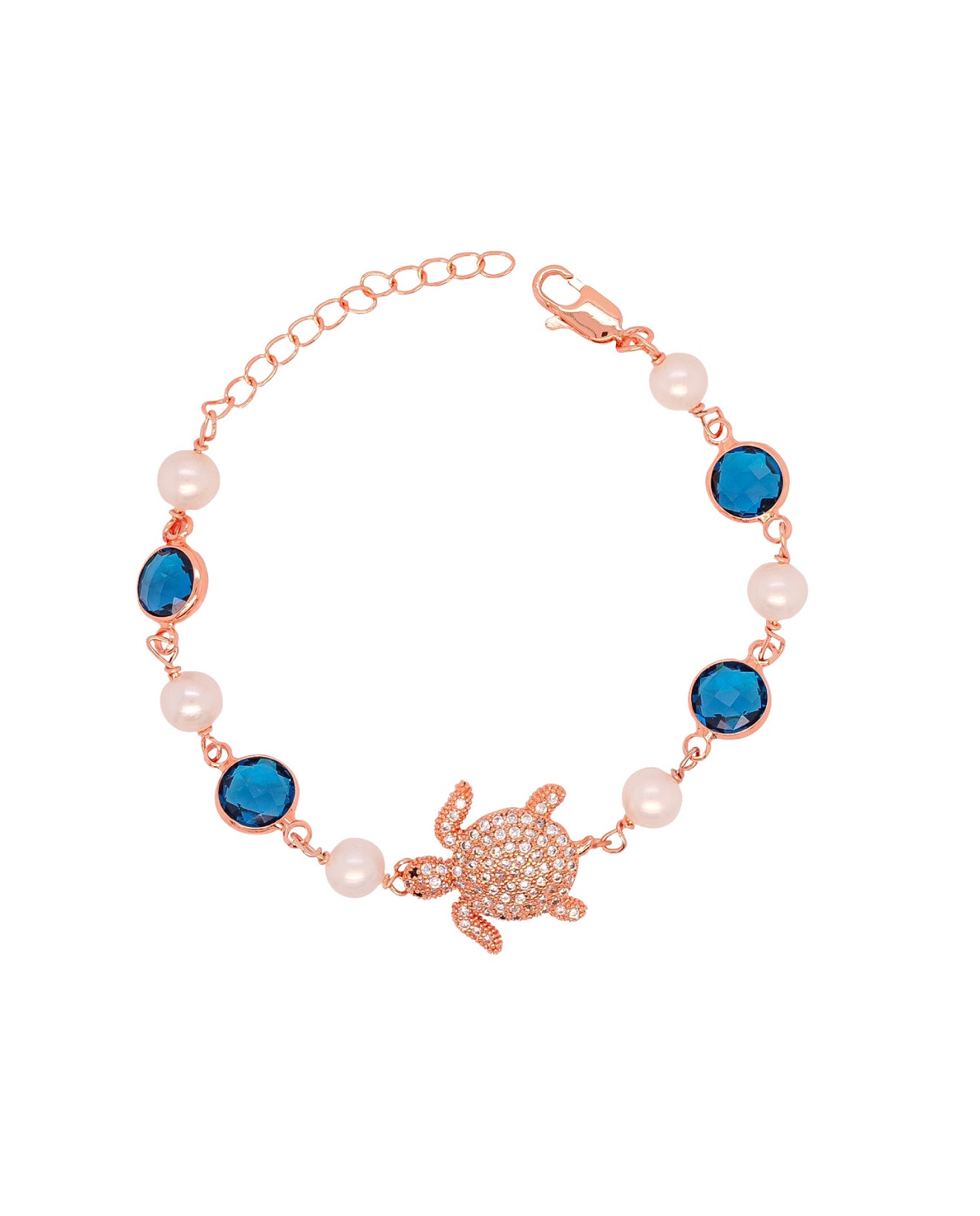 Turtle & Pearls Charm Bracelet