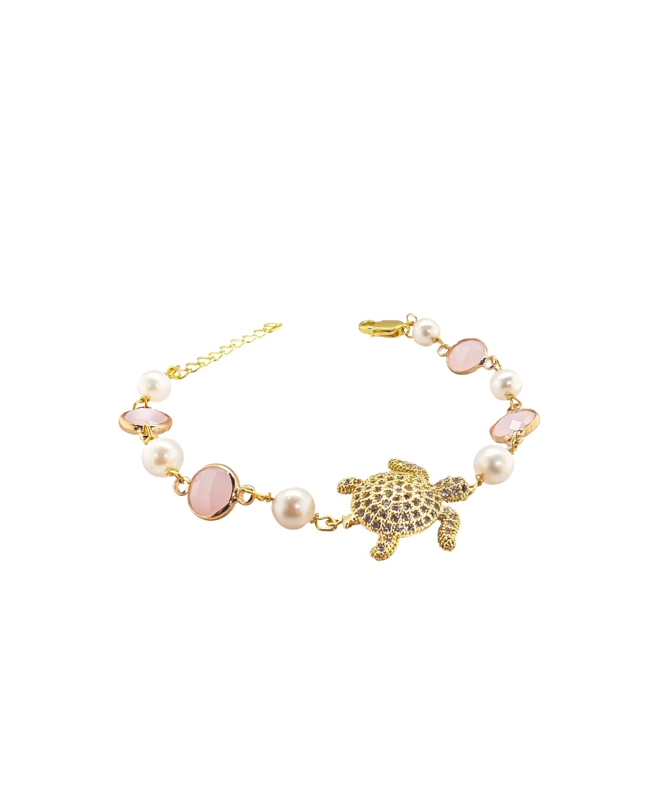 Turtle & Pearls Charm Bracelet