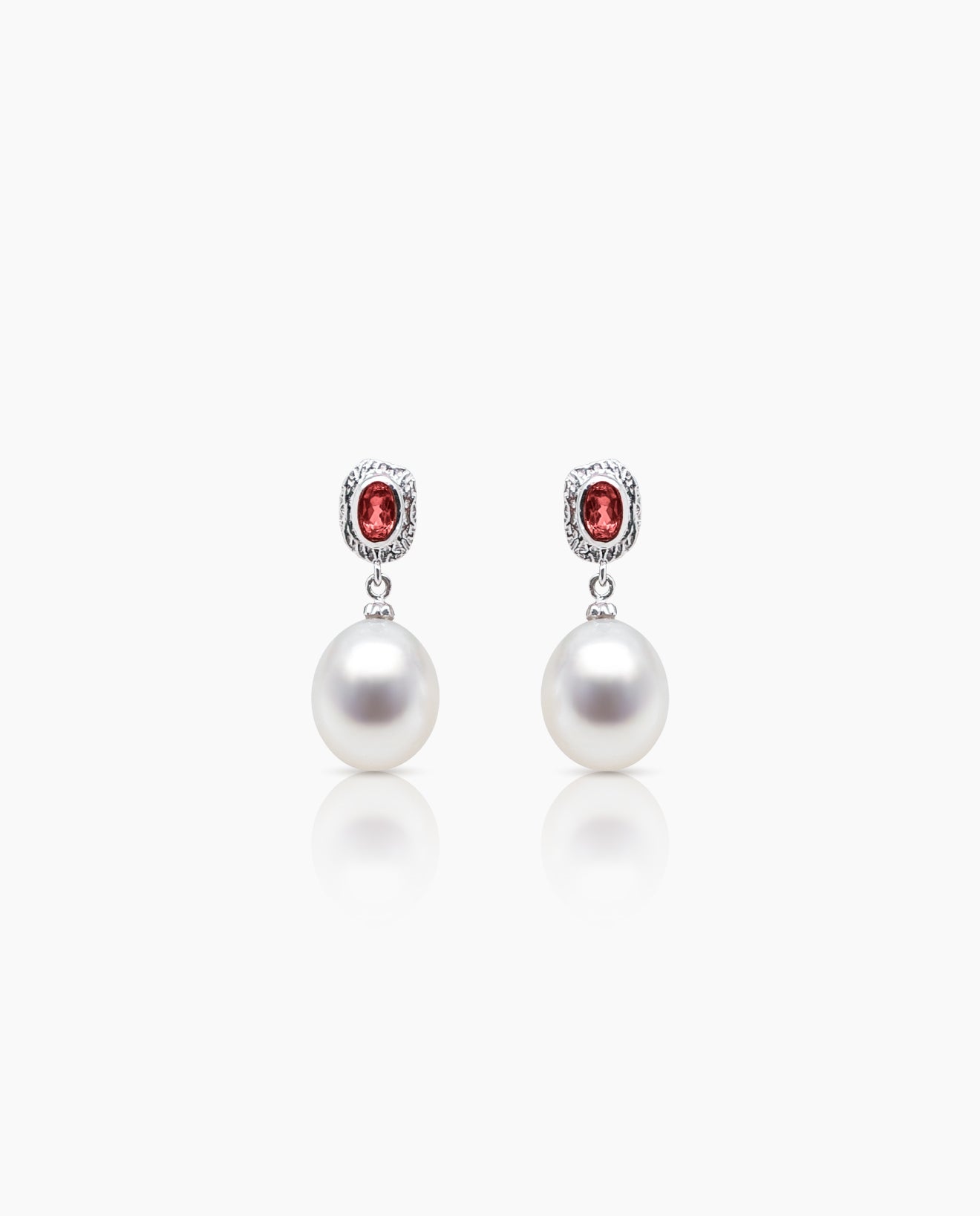 South Sea Pearl & Ruby Earrings