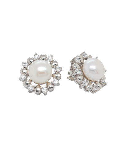 Bridal Pearl Bloom Earrings