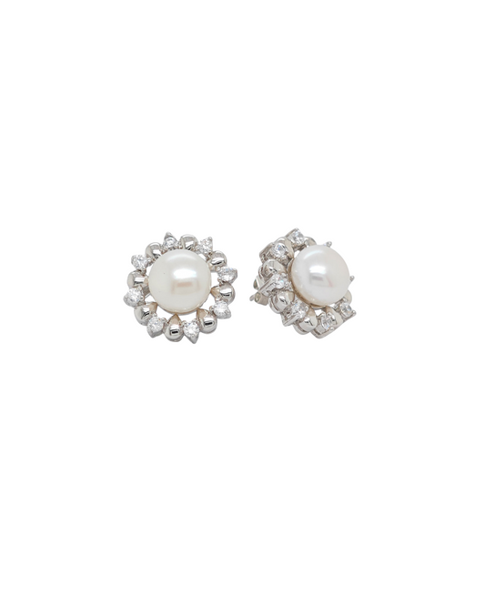 Bridal Pearl Bloom Earrings