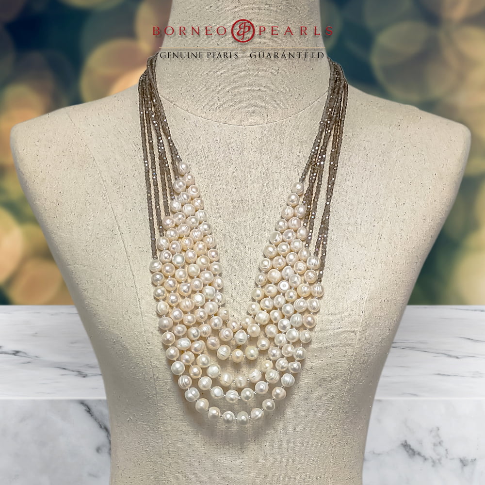 Multi strand pearl necklace | Gems 4 Jewels LLC